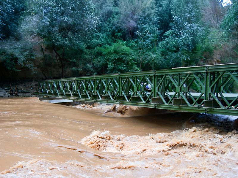 Pudu River Steel Bridge in Luquan County, Yunnan